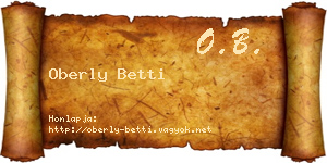 Oberly Betti névjegykártya